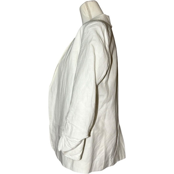 Ann Taylor Factory Women's Size 8 White Collared 3/4 Length Sleeve Blazer Jacket - Picture 2 of 8
